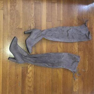 Catherine Malandrino Thigh High Suede Heeled Boots